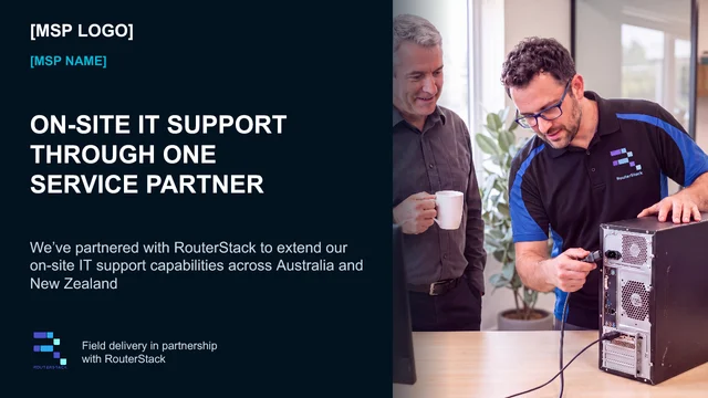 Sample editable template slide: Customer proposal slides — RouterStack partner